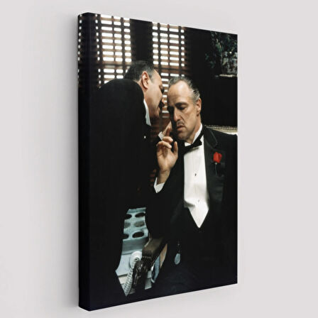 Vito Corleone Film Sahnesi The Godfather Dekoratif Kanvas Tablo, Duvar Dekoru 5279