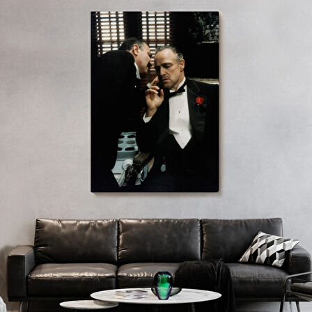 Vito Corleone Film Sahnesi The Godfather Dekoratif Kanvas Tablo, Duvar Dekoru 5279