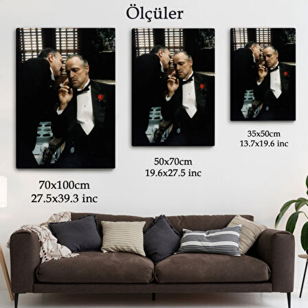 Vito Corleone Film Sahnesi The Godfather Dekoratif Kanvas Tablo, Duvar Dekoru 5279