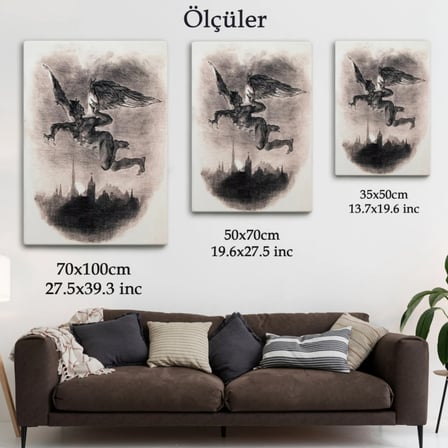 Mephistopheles'in Gökyüzündeki Önsözü Goethe Dekoratif Kanvas Tablo, Duvar Dekoru 5301