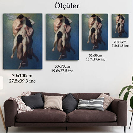 La Femme Damnée(1859) Octave Tassaert, Klasik Dekoratif Kanvas Tablo, Duvar Dekoru 5302