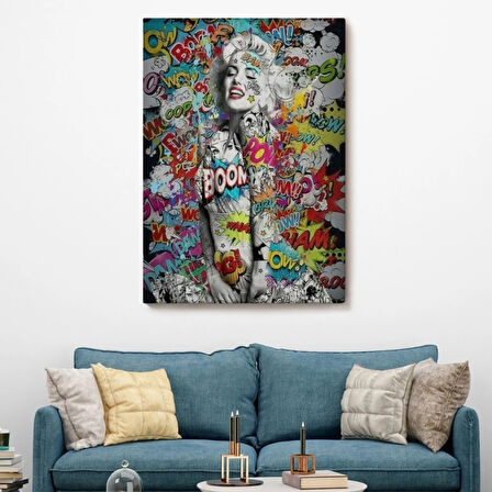 Marilyn Monroe, Graffiti Dekoratif Kanvas Tablo, Duvar Dekoru 5307