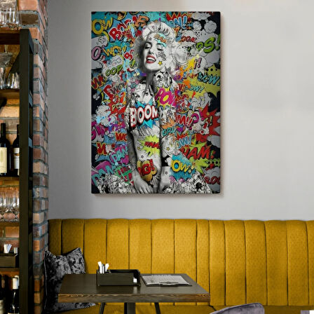 Marilyn Monroe, Graffiti Dekoratif Kanvas Tablo, Duvar Dekoru 5307