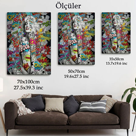 Marilyn Monroe, Graffiti Dekoratif Kanvas Tablo, Duvar Dekoru 5307