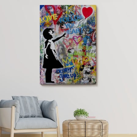 Balon Kız Sanatı, Banksy Dekoratif Kanvas Tablo, Duvar Dekoru 5317