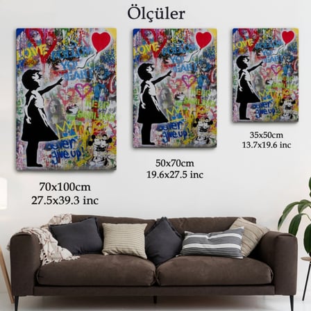 Balon Kız Sanatı, Banksy Dekoratif Kanvas Tablo, Duvar Dekoru 5317