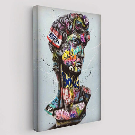 Renkli Poster, Antik Kafa Banksy Dekoratif Kanvas Tablo, Duvar Dekoru 5318