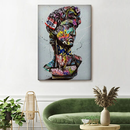 Renkli Poster, Antik Kafa Banksy Dekoratif Kanvas Tablo, Duvar Dekoru 5318