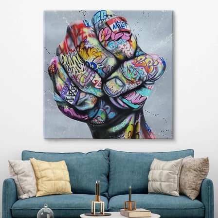 Graffiti Sokak Sanatı Pop Art Banksy Dekoratif Kanvas Tablo, Duvar Dekoru 5338