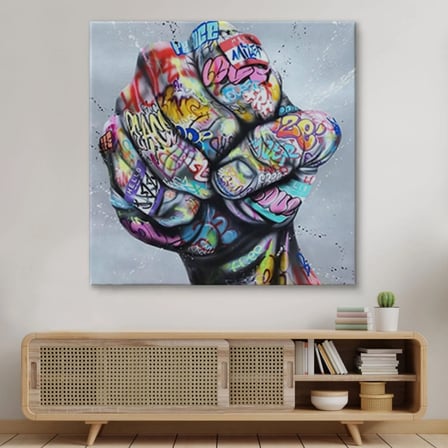 Graffiti Sokak Sanatı Pop Art Banksy Dekoratif Kanvas Tablo, Duvar Dekoru 5338