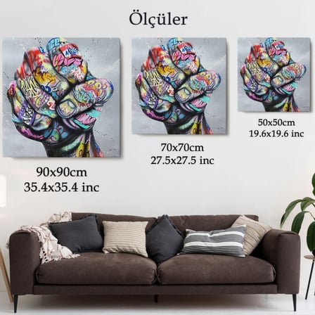 Graffiti Sokak Sanatı Pop Art Banksy Dekoratif Kanvas Tablo, Duvar Dekoru 5338