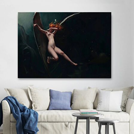 Yıldızlar Altında Bir Peri Klasik Dekoratif Kanvas Tablo, Duvar Dekoru 5383