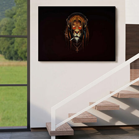 Marjinal Aslan Dekoratif Kanvas Tablo, Duvar Dekoru 5391