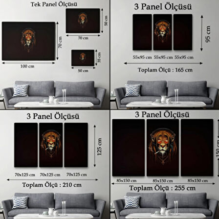 Marjinal Aslan Dekoratif Kanvas Tablo, Duvar Dekoru 5391