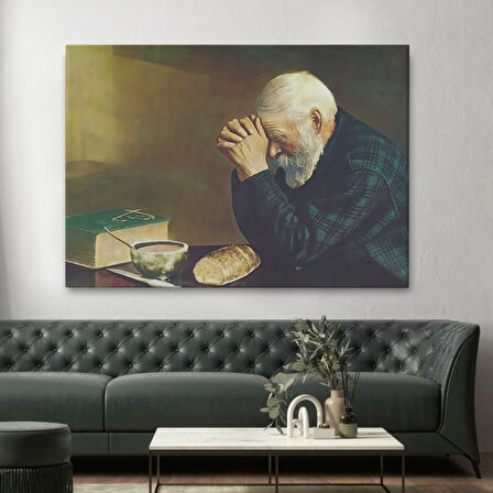 Dua Eden Adam ve Ekmek, Enstrom Grace Dekoratif Kanvas Tablo, Duvar Dekoru 5393