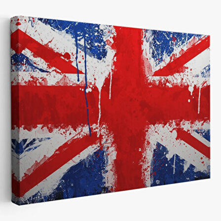 İngiltere Bayrağı Ev ve Ofis Dekor Dekoratif Kanvas Tablo, Duvar Dekoru 5401