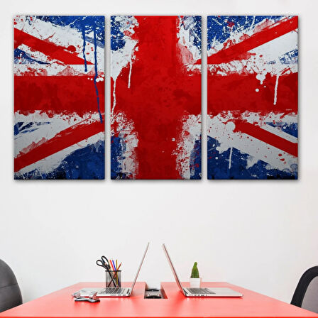 İngiltere Bayrağı Ev ve Ofis Dekor Dekoratif Kanvas Tablo, Duvar Dekoru 5401