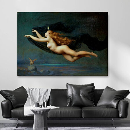 Klasik Sanat La Nuit by Auguste Raynaud Dekoratif Kanvas Tablo, Duvar Dekoru 5406