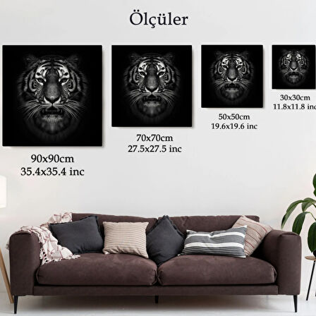 Kaplan Hayvan Temalı Dekoratif Kanvas Tablo, Duvar Dekoru 5808