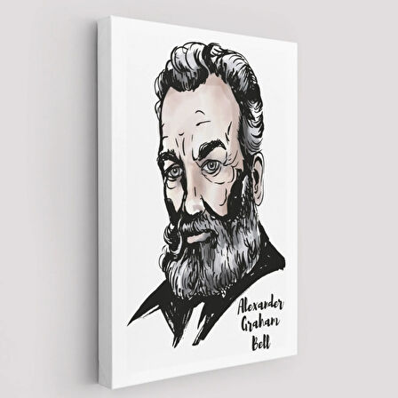 Bilim İnsanı Telefonun Mucidi Alexander Graham Bell Dekoratif Kanvas Tablo, Duvar Dekoru 5916