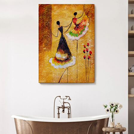 Kadınlar Dans Ediyor Dekoratif Kanvas Tablo, Duvar Dekoru 5924