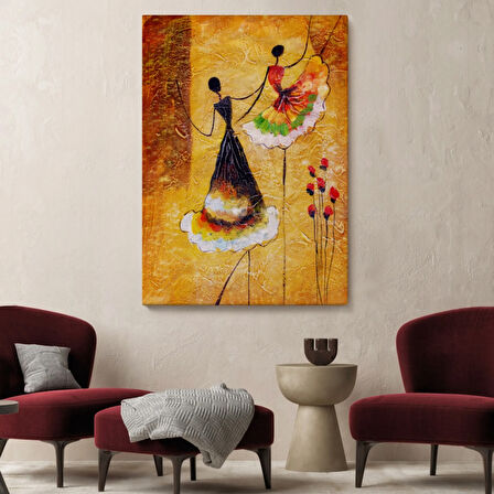 Kadınlar Dans Ediyor Dekoratif Kanvas Tablo, Duvar Dekoru 5924