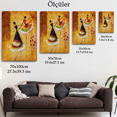 Kadınlar Dans Ediyor Dekoratif Kanvas Tablo, Duvar Dekoru 5924