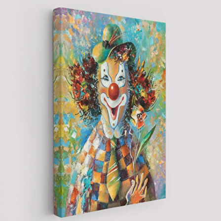 Palyaço Renkli Dekoratif Kanvas Tablo, Duvar Dekoru 5934