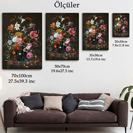 Yağlıboya Görünüm Çiçekler Dekoratif Kanvas Tablo, Duvar Dekoru 5941