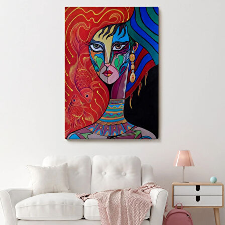 Zarif Kadın Portre Dekoratif Kanvas Tablo, Duvar Dekoru 5945