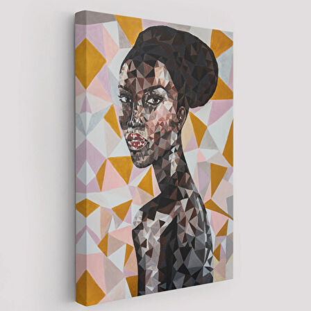 Afrikalı Siyahi Kadın Dekoratif Kanvas Tablo, Duvar Dekoru 5949