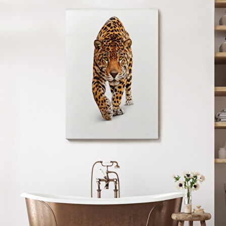 Vahşi Leopar Hayvan Temalı Dekoratif Kanvas Tablo, Duvar Dekoru 5957