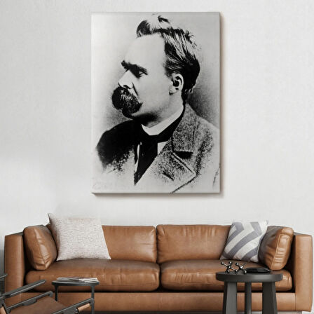 Friedrich Nietzsche Alman Filozof Siyah Beyaz Dekoratif Kanvas Tablo, Duvar Dekoru 5963