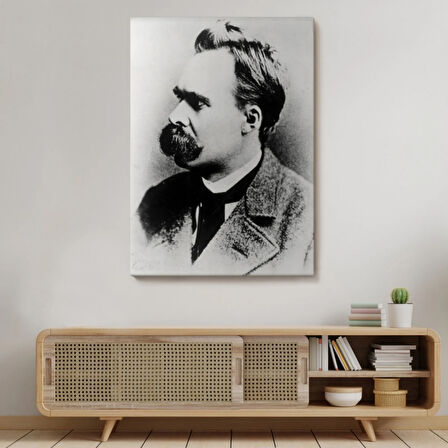 Friedrich Nietzsche Alman Filozof Siyah Beyaz Dekoratif Kanvas Tablo, Duvar Dekoru 5963