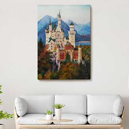 Neuschwanstein Kalesİ  Almanya Dekoratif Kanvas Tablo, Duvar Dekoru 5980