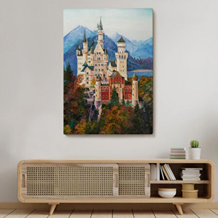 Neuschwanstein Kalesİ  Almanya Dekoratif Kanvas Tablo, Duvar Dekoru 5980