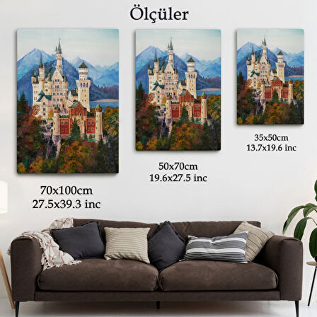 Neuschwanstein Kalesİ  Almanya Dekoratif Kanvas Tablo, Duvar Dekoru 5980