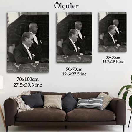Mustafa Kemal Atatürk ve Karizması Dekoratif Kanvas Tablo, Duvar Dekoru 6052