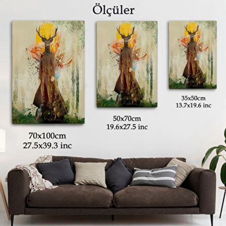 Ormanın Efendisi Eseri Volker Rossenbach Dekoratif Kanvas Tablo, Duvar Dekoru 6057