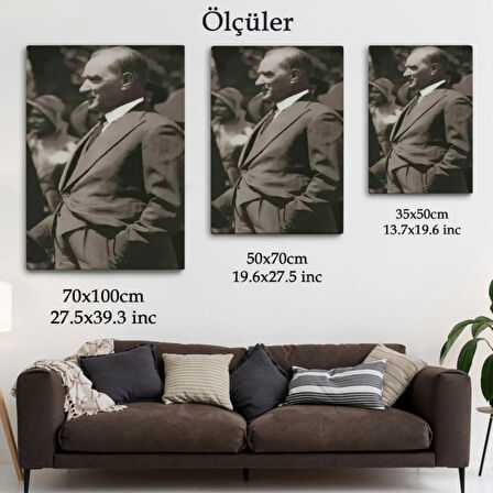 Mustafa Kemal Atatürk Dekoratif Kanvas Tablo, Duvar Dekoru 6068