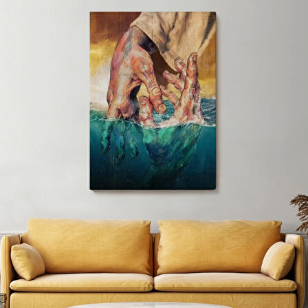 İsa'nın Yardımı Dekoratif Kanvas Tablo, Duvar Dekoru 6116