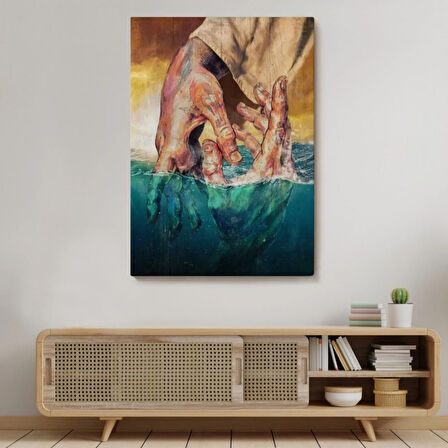 İsa'nın Yardımı Dekoratif Kanvas Tablo, Duvar Dekoru 6116