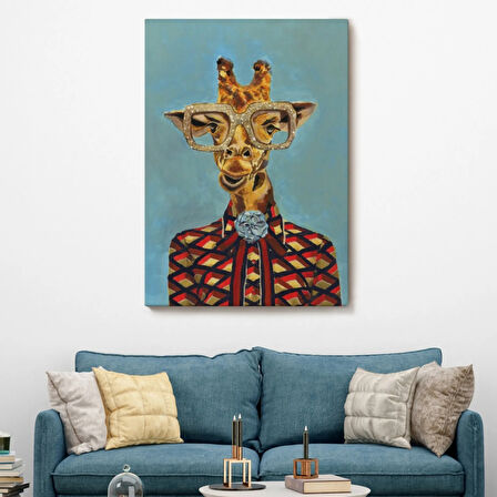 Sosyete Zürafa Dekoratif Kanvas Tablo, Duvar Dekoru 6131