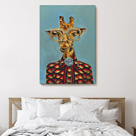 Sosyete Zürafa Dekoratif Kanvas Tablo, Duvar Dekoru 6131