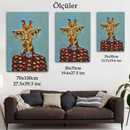 Sosyete Zürafa Dekoratif Kanvas Tablo, Duvar Dekoru 6131