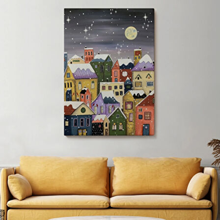 Kış Gecesi Londra Dekoratif Kanvas Tablo, Duvar Dekoru 6145