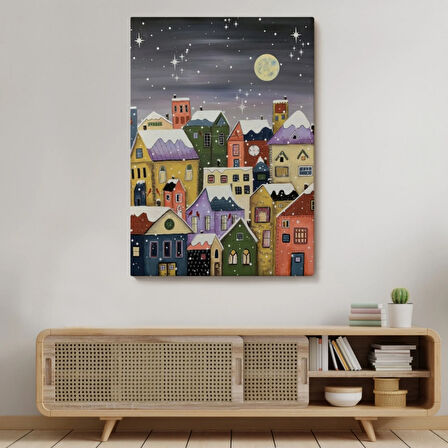 Kış Gecesi Londra Dekoratif Kanvas Tablo, Duvar Dekoru 6145