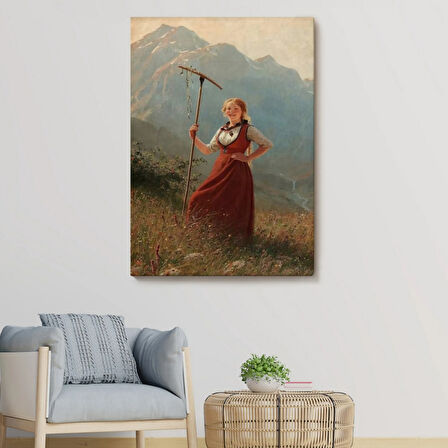 Alman Köylü Kız Dekoratif Kanvas Tablo, Duvar Dekoru 6146