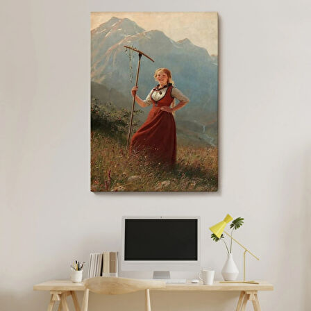 Alman Köylü Kız Dekoratif Kanvas Tablo, Duvar Dekoru 6146