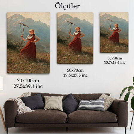 Alman Köylü Kız Dekoratif Kanvas Tablo, Duvar Dekoru 6146